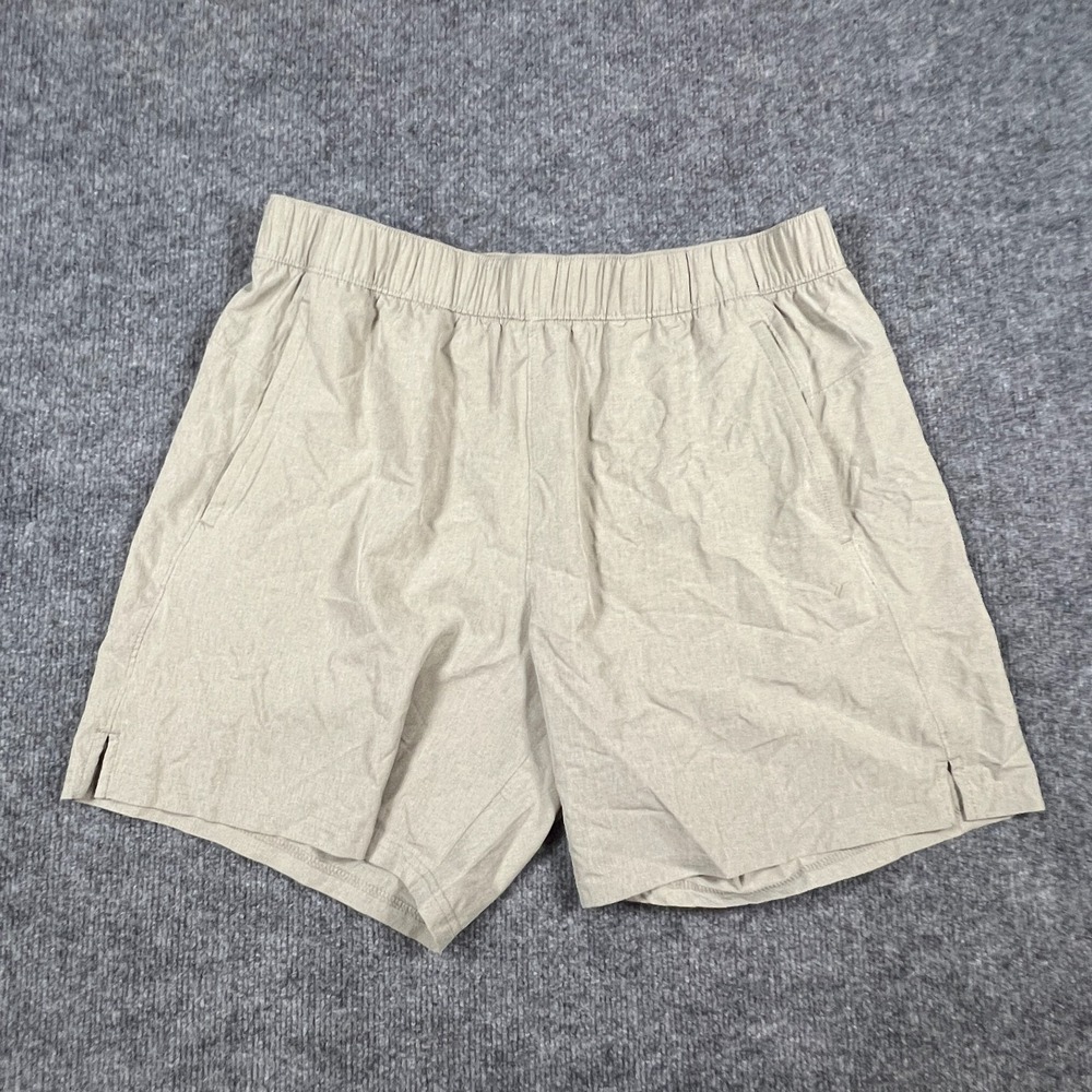 Old Navy Active Essential Shorts Men Large Beige Stretch Quick Dry Elastic Waist